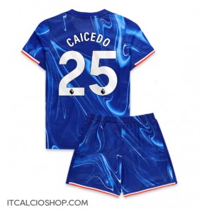 Chelsea Moises Caicedo #25 Prima Maglia Bambino 2024-25 Manica Corta (+ Pantaloni corti)